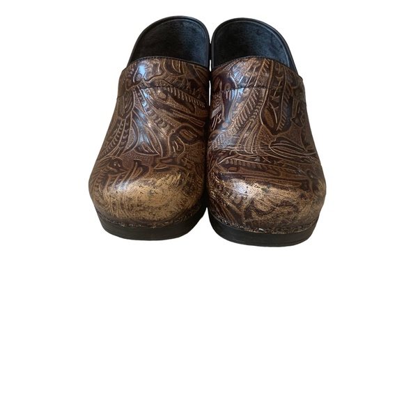 Dansko Shoes - DANSKO Womens Professional Tooled Clogs Brown Paisley Floral Sz 40 US 9.5-10